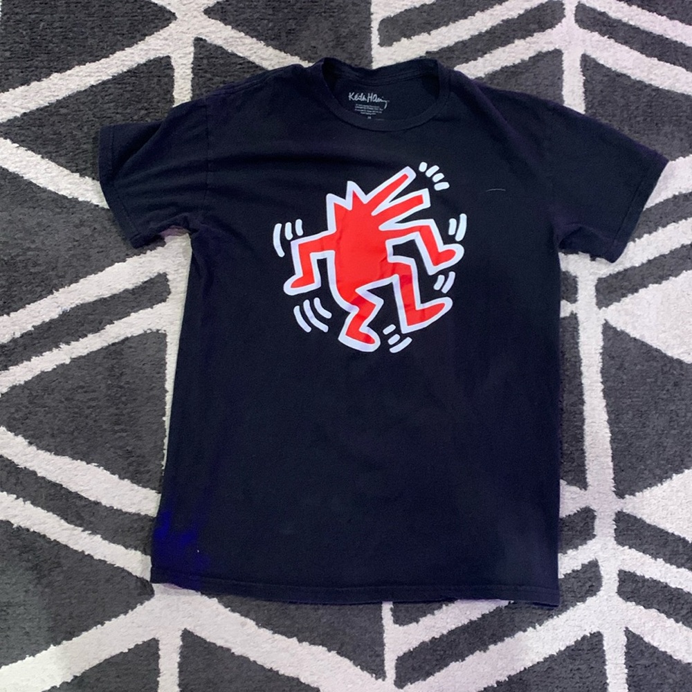 Keith haring, black, large logo on front, medium